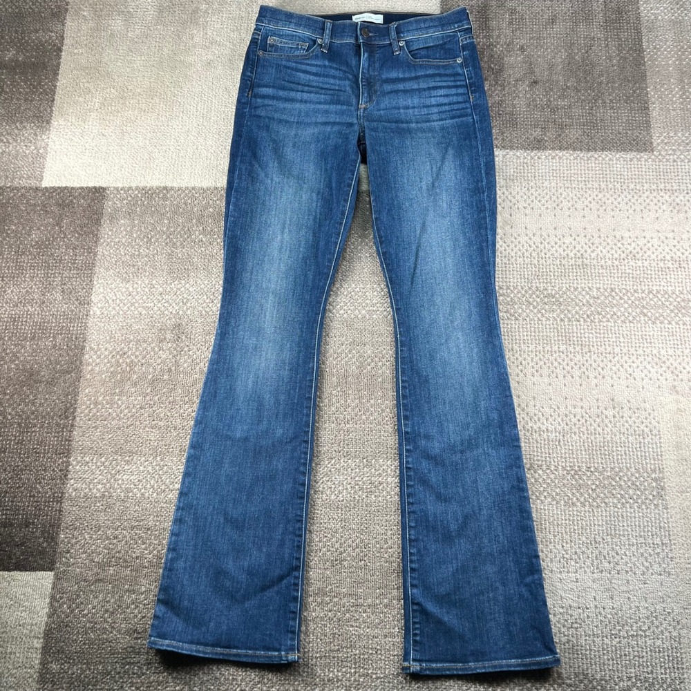 Gap 1969 Baby Boot Jeans Womens 30L Medium Indigo Stretch Denim Whiskered